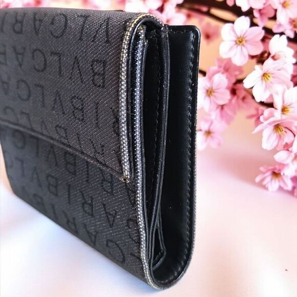 BVLGARI Blue Denim and Black Wallet In Great Condition - Picture 5 of 14